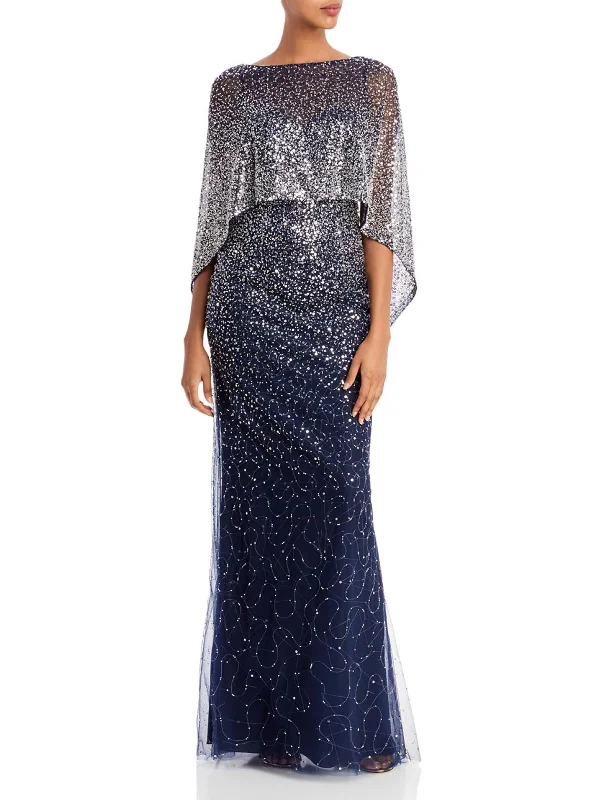 vintage party dressesWomens Sequined Mesh Evening Dress