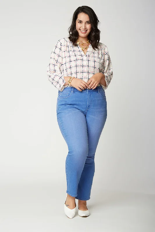 women's denim jeans with adjustable waistbandsSheri Slim Ankle Jeans In Plus Size - Edgewater