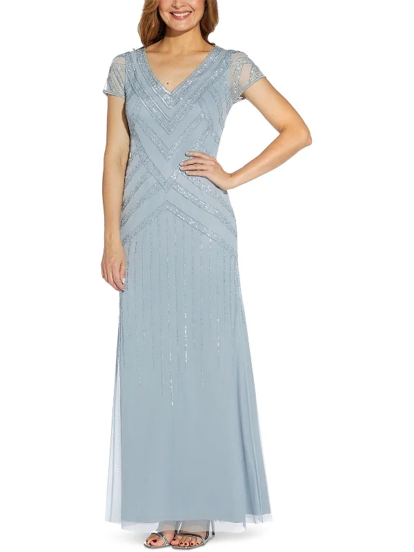 pastel party dressesWomens Mesh Long Evening Dress