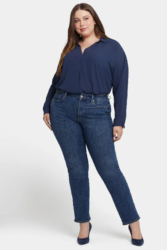 women's denim jeans with belt loopsMarilyn Straight Jeans In Plus Size - Marcel