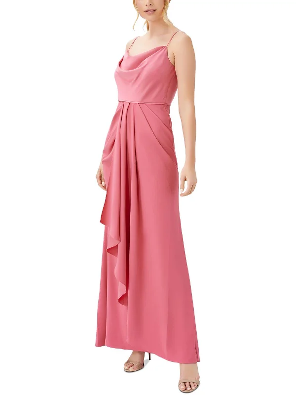 bridesmaid party dressesPlus Womens Satin Cowl Neck Evening Dress