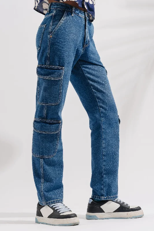 women's denim jeans for travelParatrooper Blue Men’S Straight Cargo