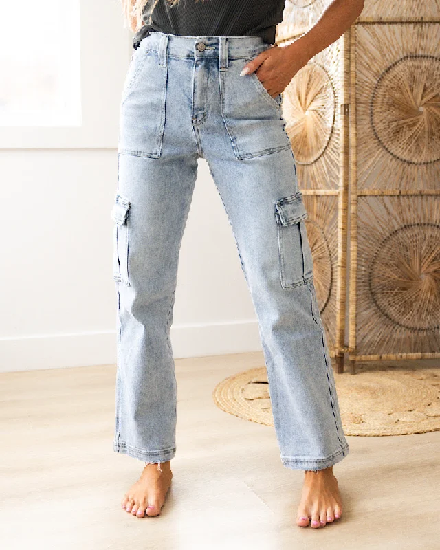 women's cropped denim jeansVervet Forget My Name Dad Cargo Jeans FINAL SALE