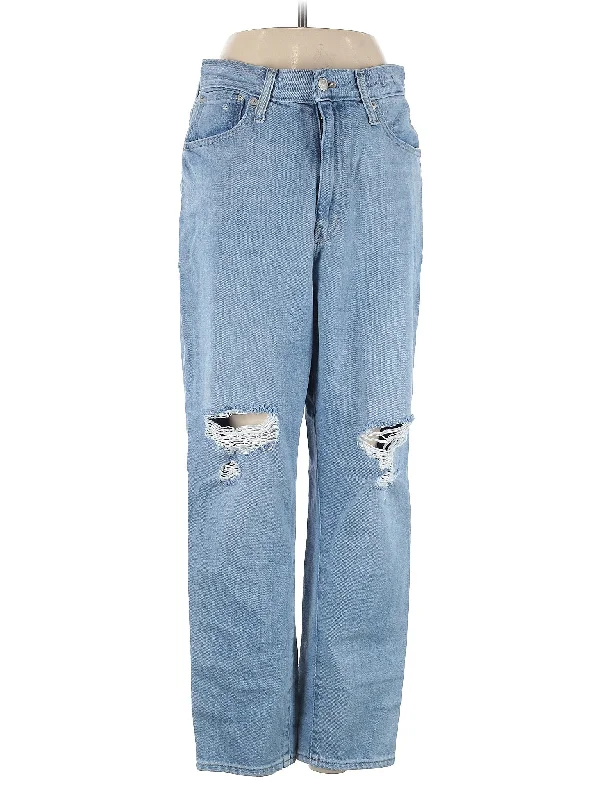 women's denim jeans with distressed hemsHigh-Rise Boyjeans Jeans