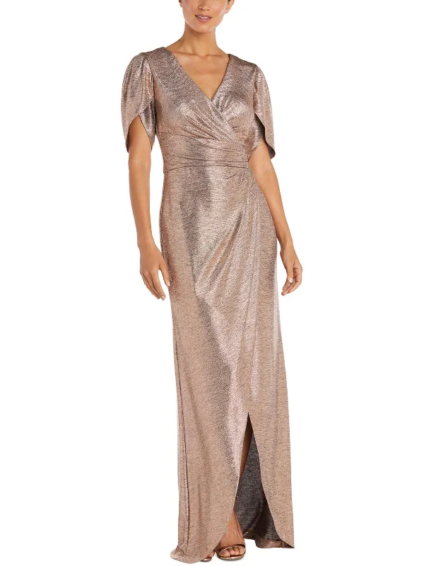 ready-to-wear party dressesPlus Womens Metallic Long Evening Dress