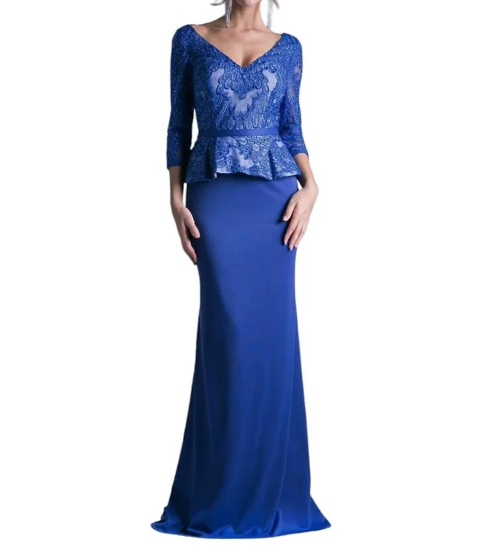 maximalist party dressesLong Evening Dress In Royal