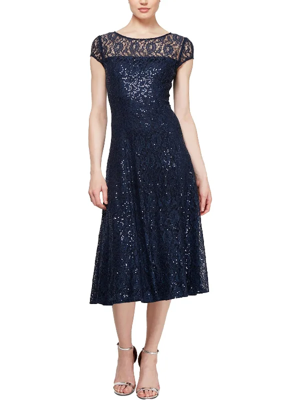 maxi party dressesWomens Sequined Knee-Length Cocktail and Party Dress