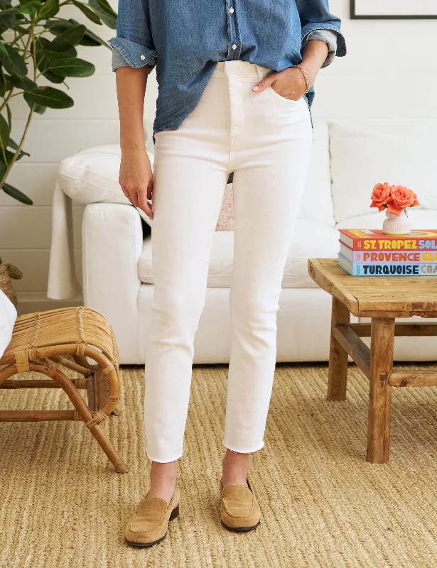 women's cropped denim jeansDERRY White, Italian Dream Denim