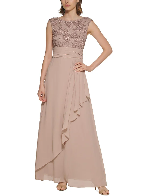 elegant party dressesWomens Chiffon Lace Evening Dress