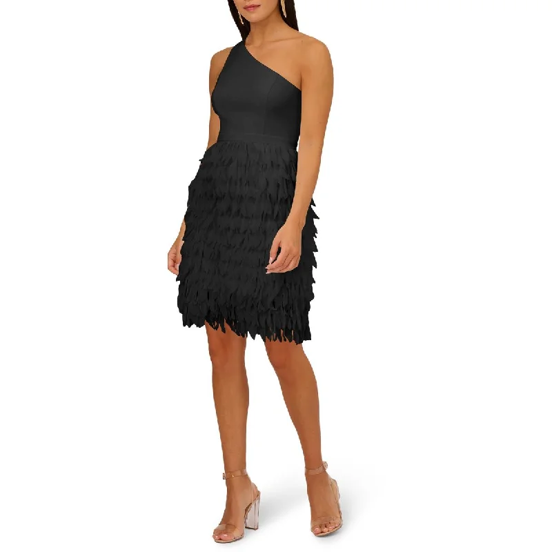 metallic party dressesWomens Chiffon Feather Cocktail And Party Dress