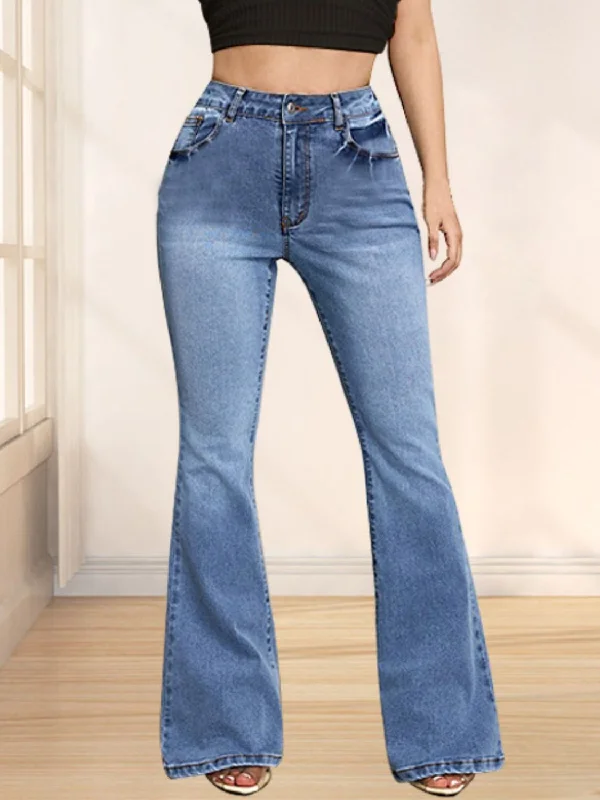 women's straight-leg denim jeansBow Back Flare Jeans