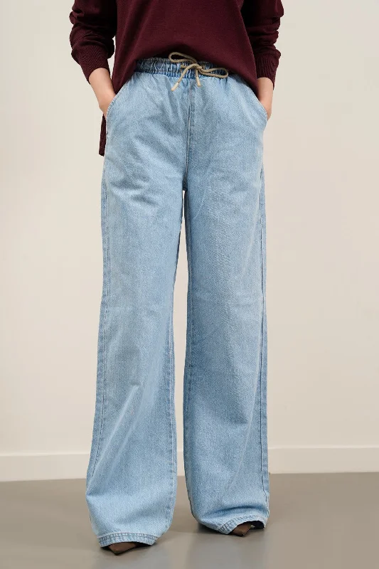 women's denim jeans for a night outSTRETCHY WAIST WIDE JEANS