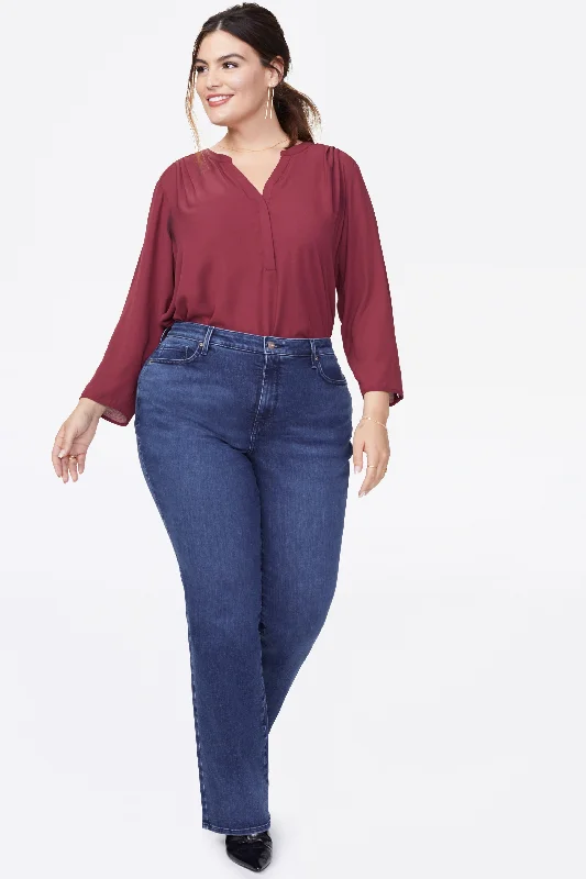 women's denim jeans with cotton blendBarbara Bootcut Jeans In Plus Size - Habana