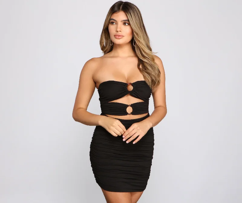 chic Mimi dresses for partiesNights Like This Charming Cutout Mini Dress