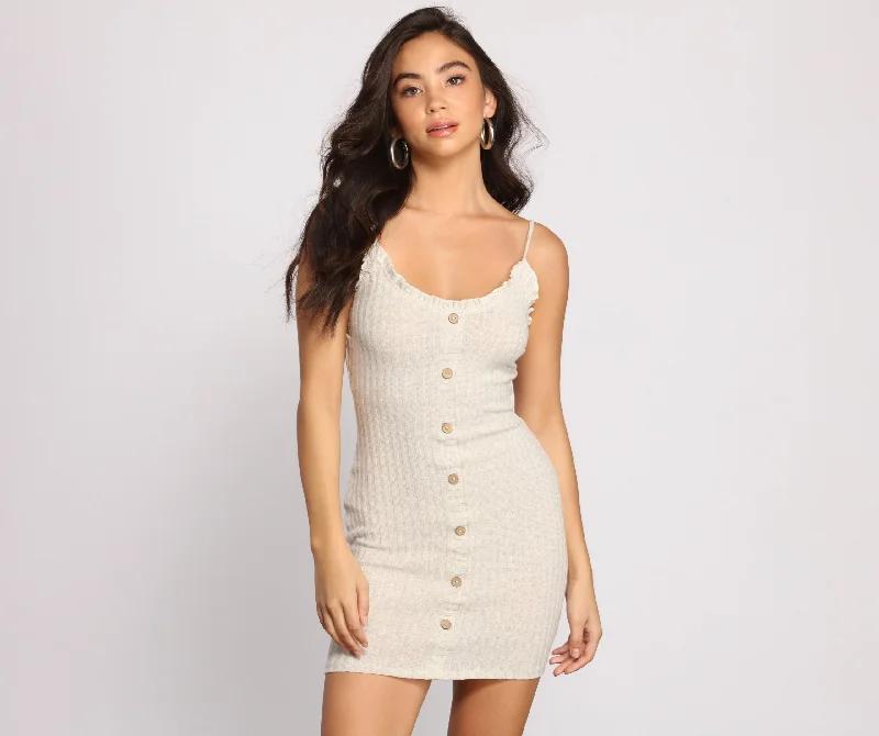 designer-inspired Mimi dresses for luxury on a budgetSuch A Sweetheart Charming Ribbed Knit Mini Dress