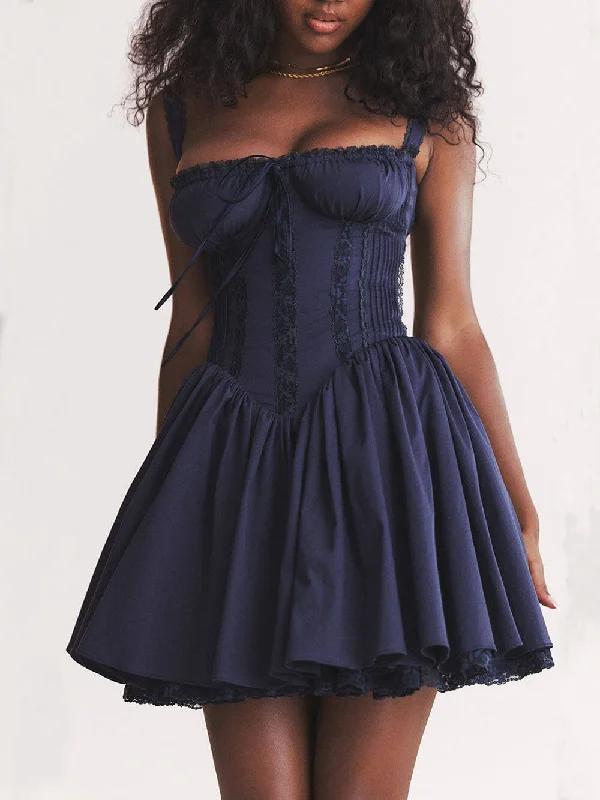 discount Mimi dresses for smart shoppingFrench Navy Stylish Corset Mini Dress