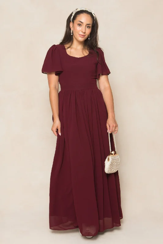 women's affordable dressesAbbie Dress in Wine Chiffon