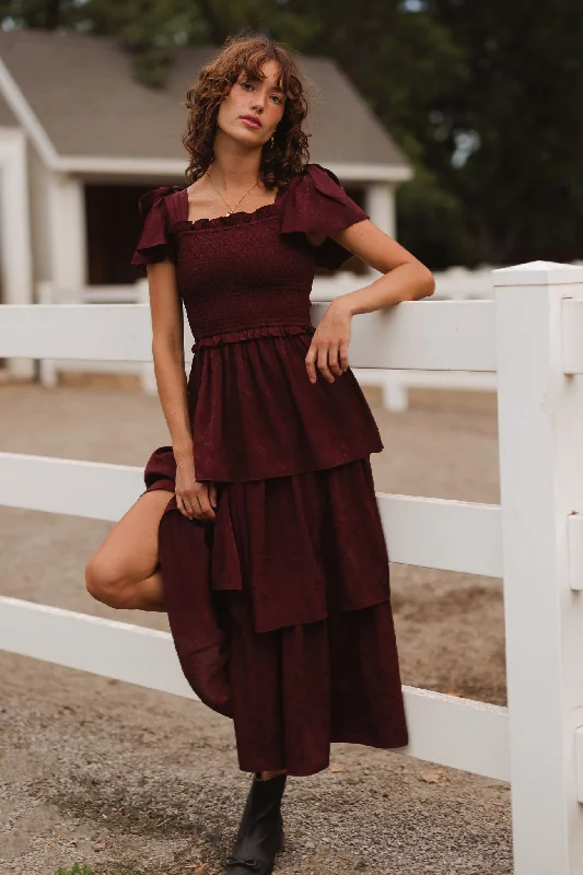 women's flowy dressesAlana Dress in Mahogany