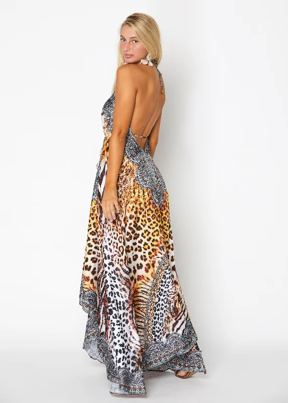 women's mother of the bride dresses648 Animal print exotic Hawaii dress