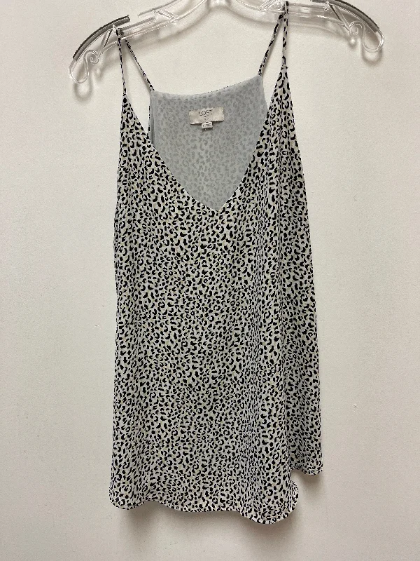 women's tops for vintage fashion enthusiastsAnimal Print Top Sleeveless Loft, Size L