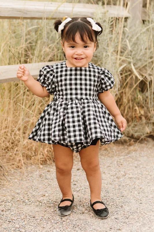 women's stretch dressesBaby Cupcake Dress Set in Black Gingham