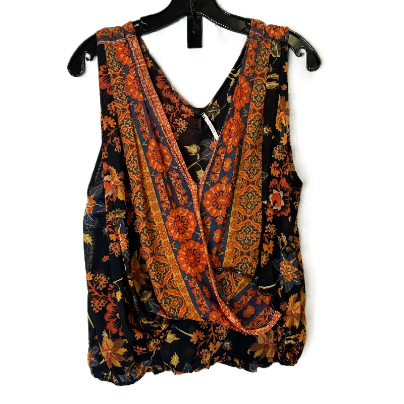 women's tops for beach outingsBlack & Orange Top Sleeveless By Free People, Size: Xs