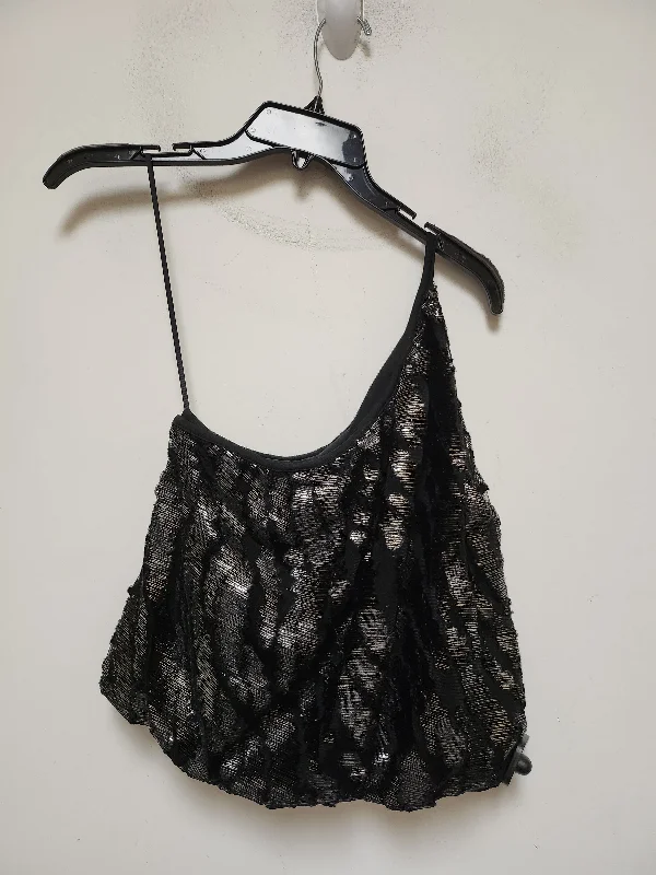 elegant women's topsBlack & Silver Top Sleeveless Express, Size Xs