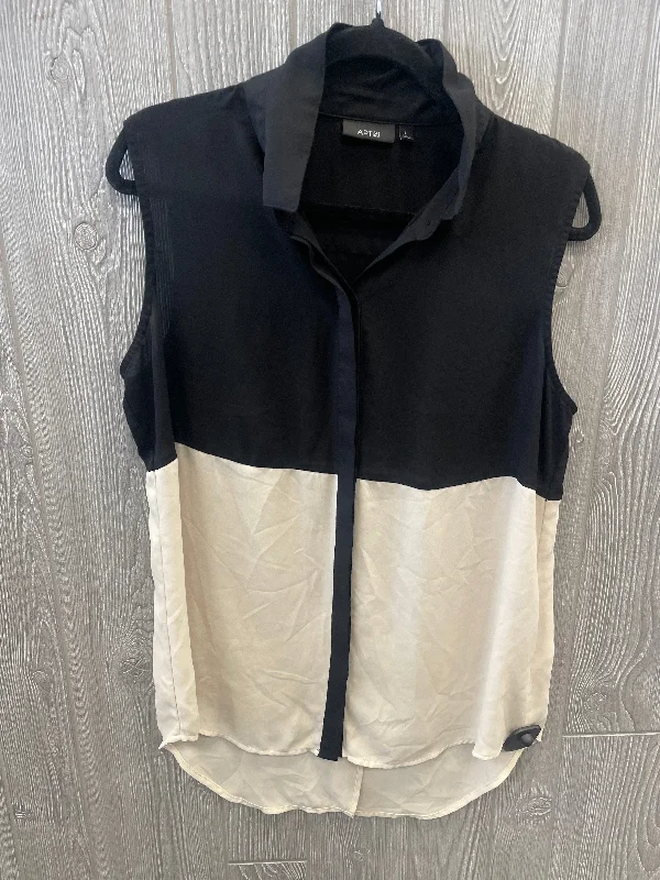 women's tops for those who want to wear pieces that are both functional and fashionableBlack & Tan Top Sleeveless Apt 9, Size L