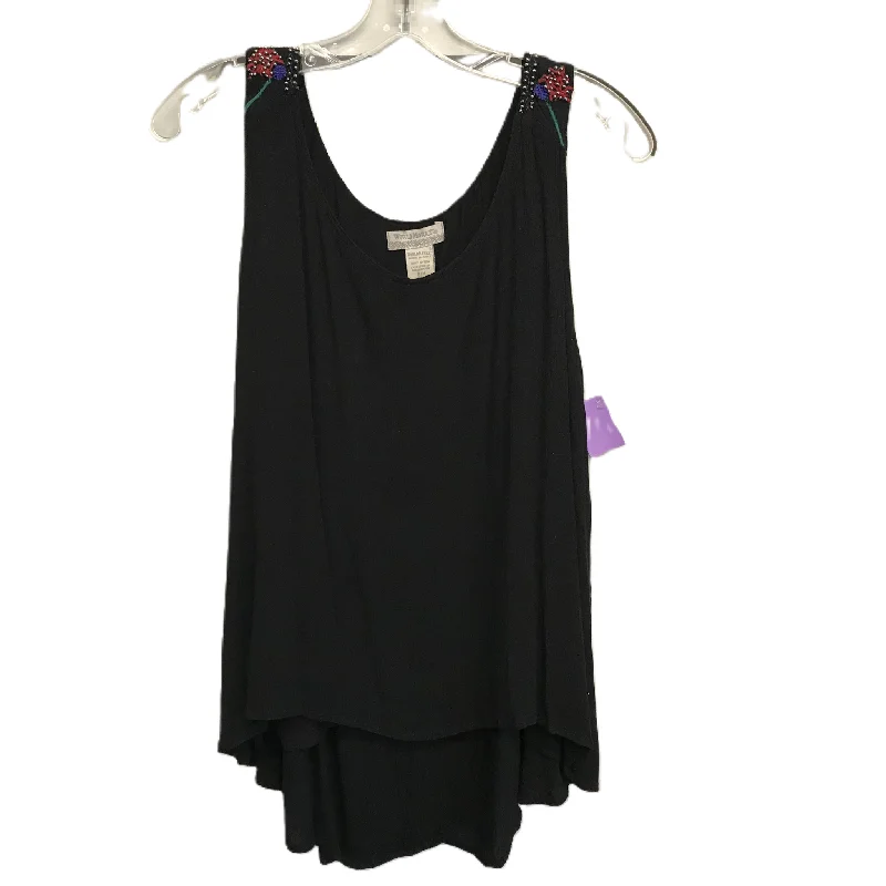 women's tops with spaghetti straps and deep V-necksBlack Top Sleeveless By World Market, Size: S