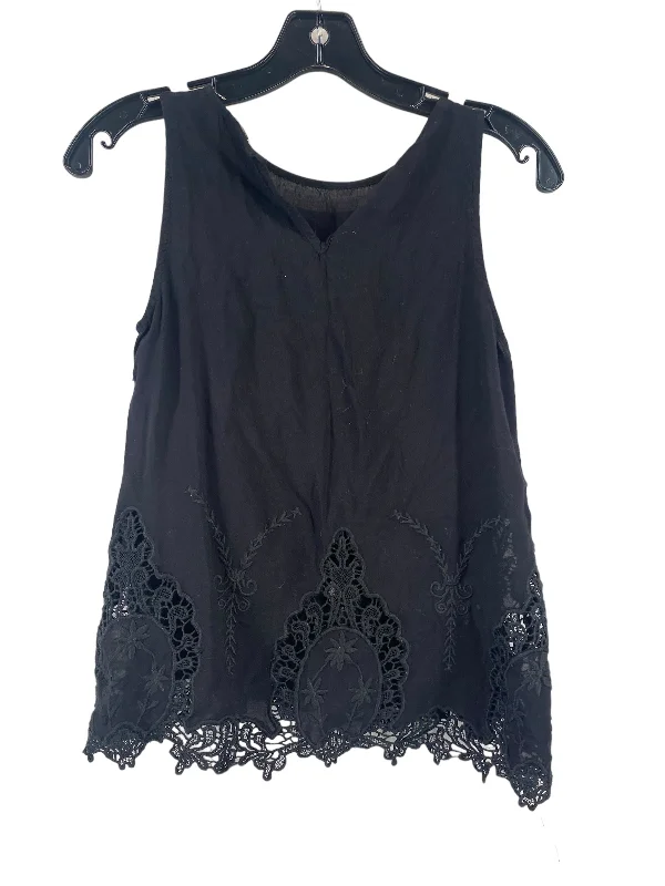 women's tops for those who love to dress up their casual looks with stylish topsBlack Top Sleeveless Monteau, Size Xs