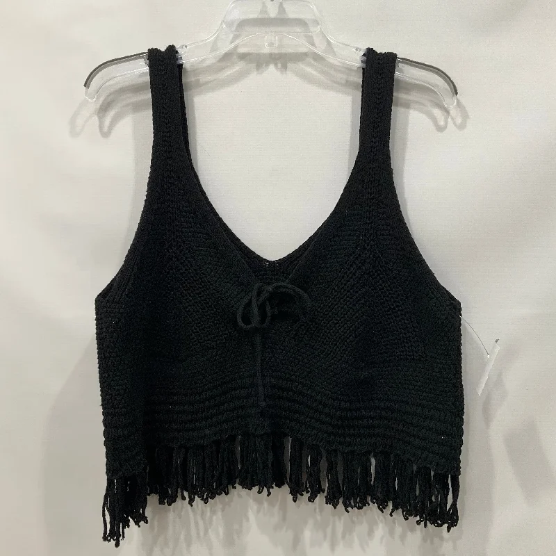 women's tops for casual FridaysBlack Top Sleeveless Pilcro, Size M