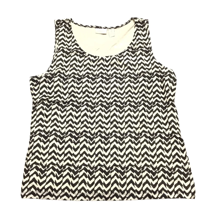 women's tops for those who want to create outfits that are both unique and memorableBlack & White Top Sleeveless Chicos, Size L