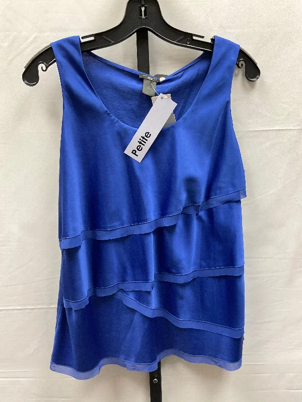 elegant women's topsBlue Top Sleeveless Ann Taylor, Size Petite L