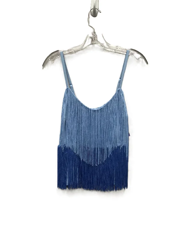 women's tops with sheer overlaysBlue Top Sleeveless By Idyll wind by Miranda lambert , Size: Petite   S