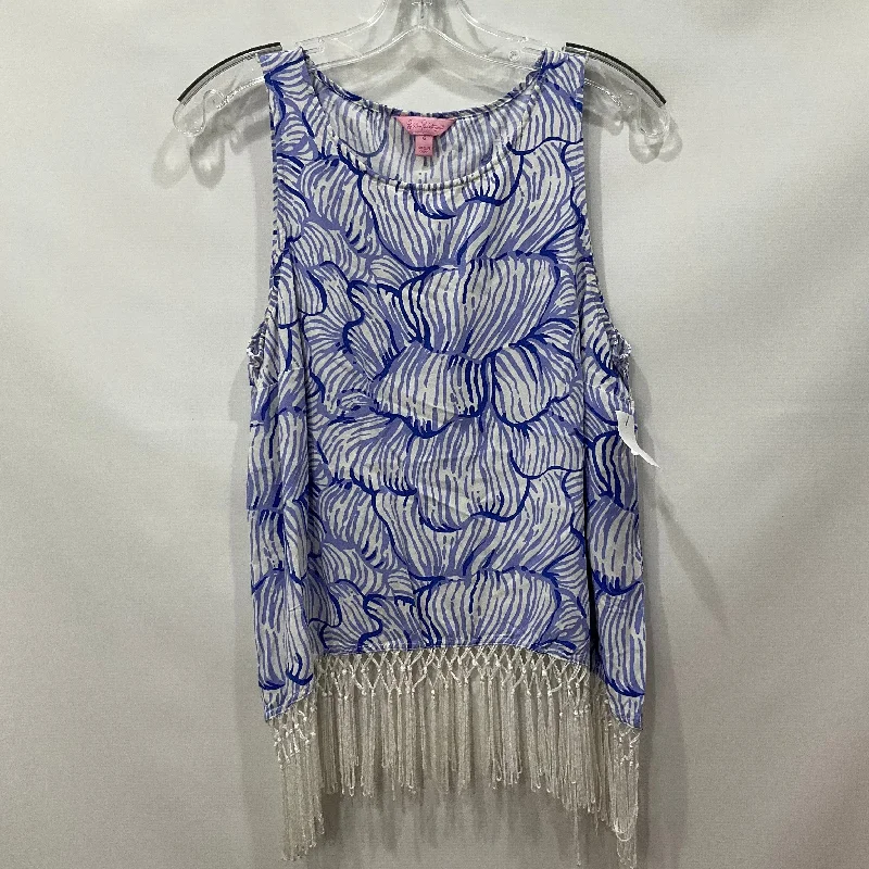 women's tops for those who want to make a fashion statementBlue Top Sleeveless Lilly Pulitzer, Size S