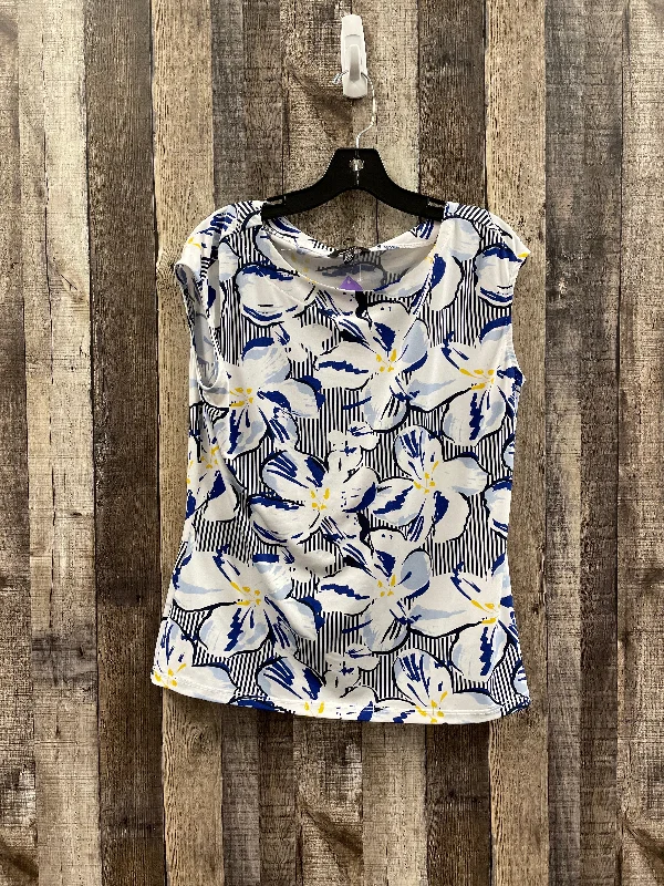 women's tops with sleeveless designsBlue & White Top Sleeveless Jules & Leopold, Size M