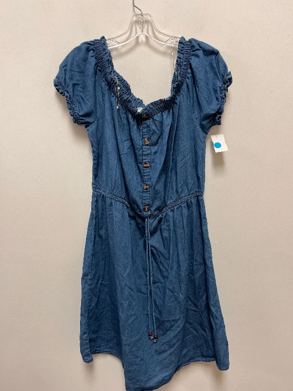 women's smart casual dressesDress Casual Short By Mph In Blue Denim, Size: 1x