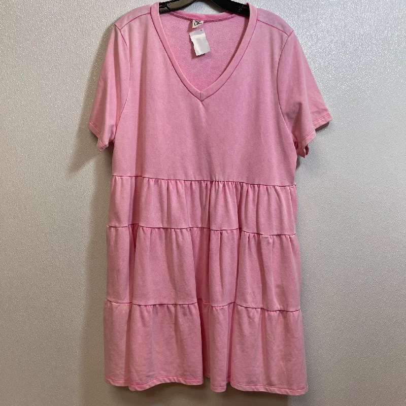 women's silk dressesDress Casual Short By Sew In Love In Pink, Size: 1x