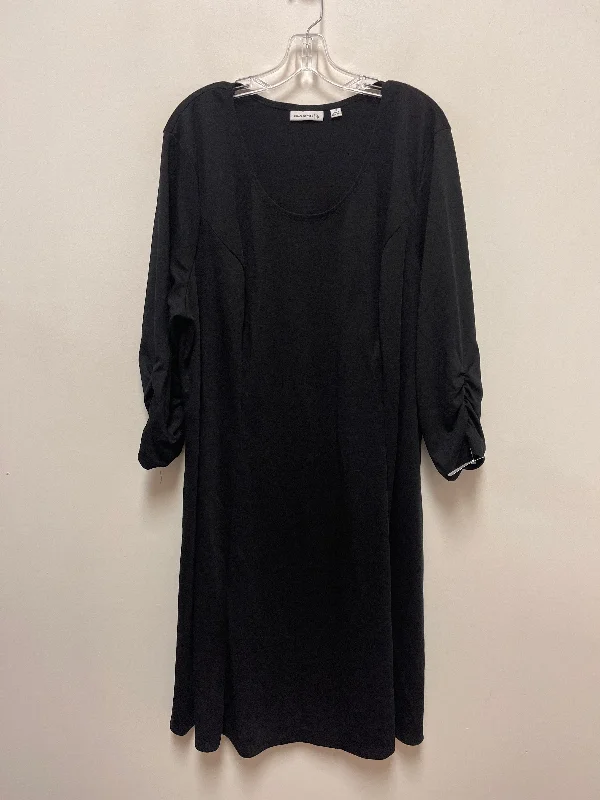 women's long-sleeved dressesDress Casual Short By Susan Graver In Black, Size: 3x