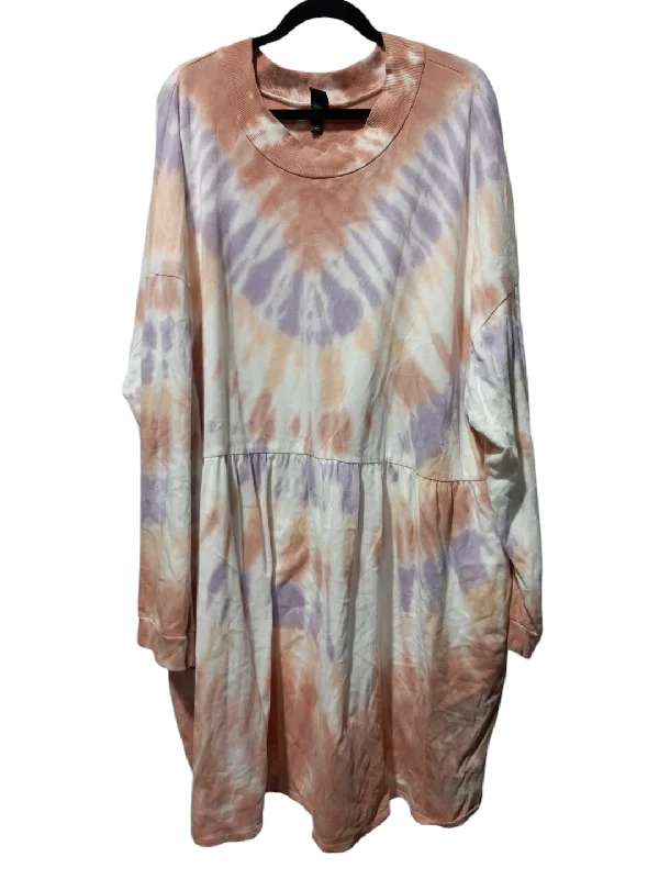 women's wrinkle-resistant dressesDress Casual Short By Wild Fable In Tie Dye Print, Size: 4x