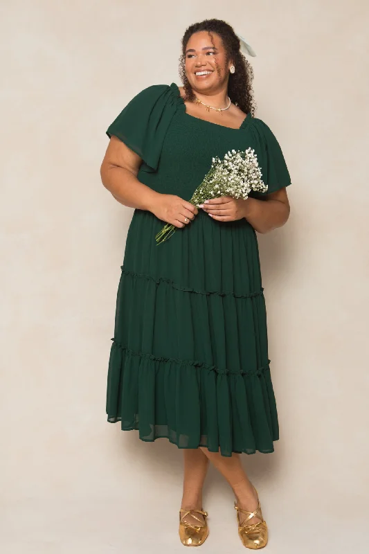 women's custom dressesEllie Dress in Emerald Chiffon