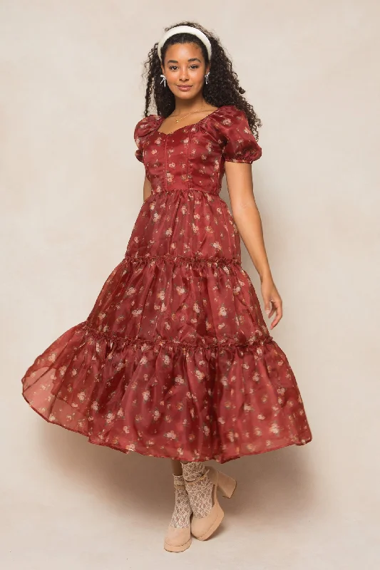 women's cinched-waist dressesEver After Dress in Red