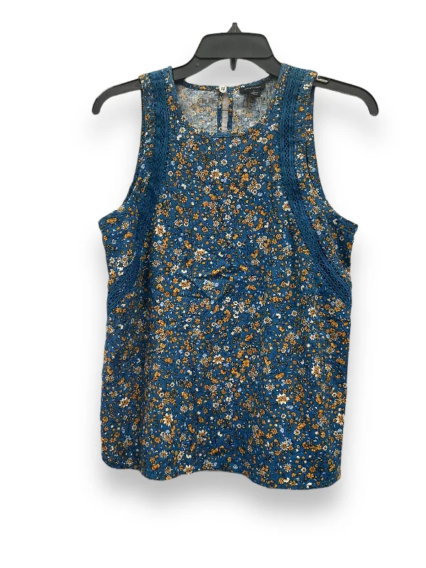 women's tops with asymmetrical designsFloral Print Top Sleeveless Ann Taylor, Size S