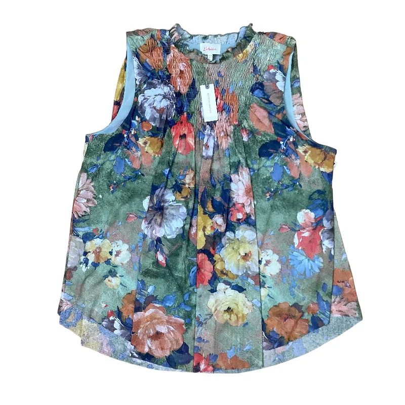 women's tops for gala dinnersFloral Print Top Sleeveless Anthropologie, Size L