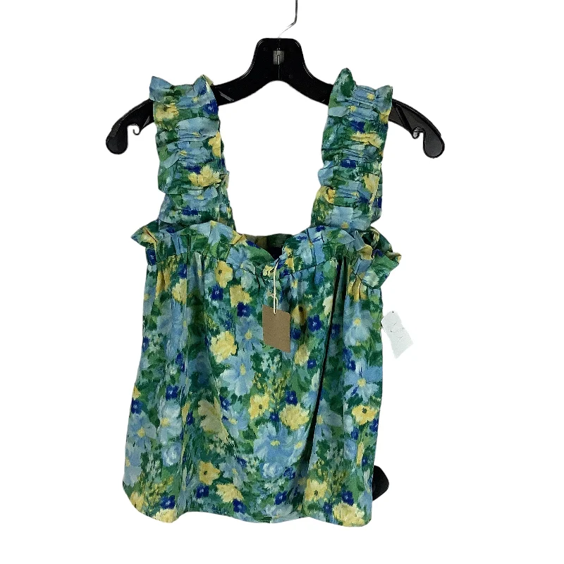 women's tops for those who want to stay warm and stylish during colder weatherFloral Print Top Sleeveless Blu Pepper, Size S