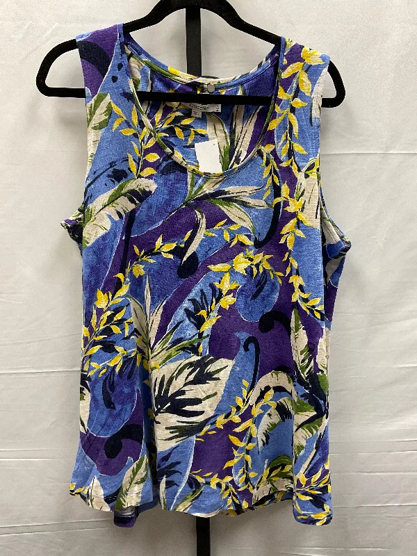 off-the-shoulder women's topsFloral Print Top Sleeveless Chicos, Size Xl