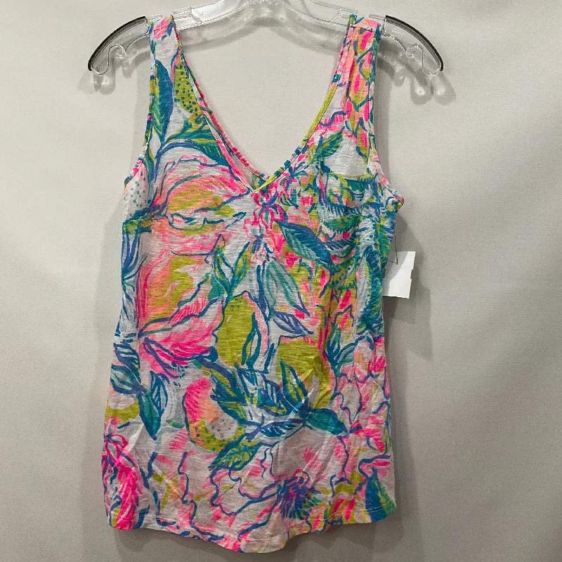 women's tops for vintage fashion enthusiastsFloral Print Top Sleeveless Lilly Pulitzer, Size S