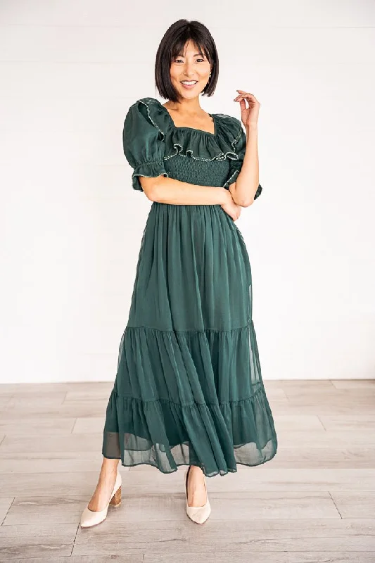 women's sheath dressesGracie Dress in Emerald Chiffon - FINAL SALE