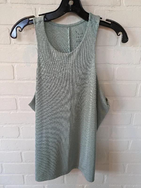 women's tops for those who want to show off their figure in a flattering wayGreen Top Sleeveless Basic A New Day, Size Xl