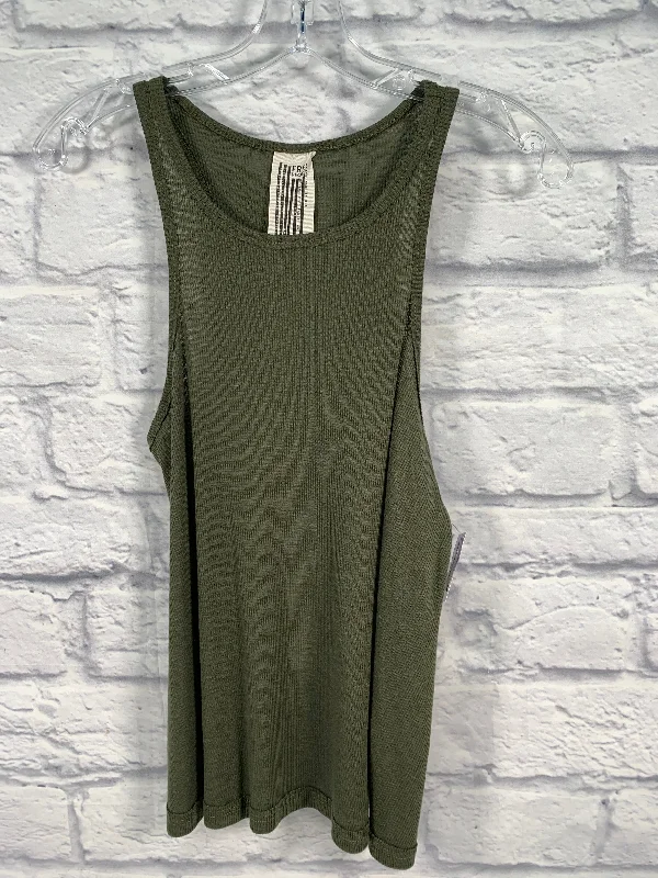 women's stylish topsGreen Top Sleeveless Basic Free People, Size S